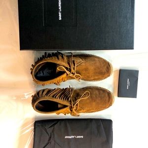 Saint Laurent Suede Fringed Espadrilles